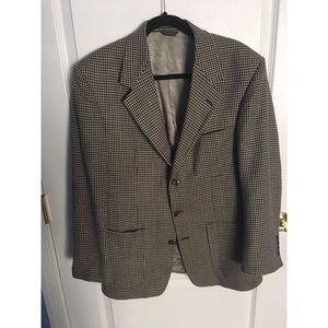 Vintage wool houndstooth patterned blazer